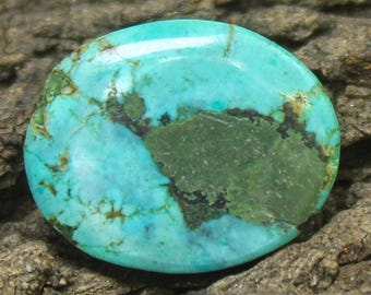 Oval Arizona Turquoise Cabochon: Natural Loose Gemstone (15x12x3 MM, 4.40CT)