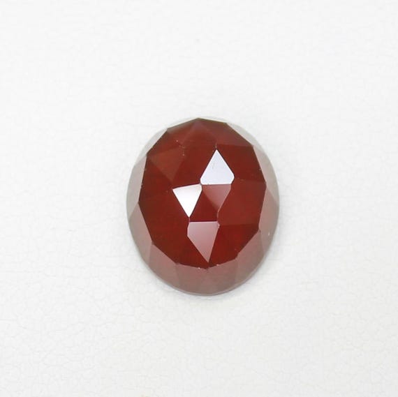 Faceted Red Garnet Gemstone: 6.20 Carat Rose Cut Round