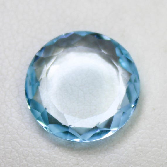Natural Sky Blue Topaz Faceted: 4.30 Carat Round Shape Cut Gemstone, 12x12x3 mm