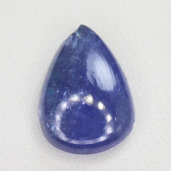 Natural Tanzanite Pear Cabochon: Loose Purplish Blue Gemstone, 11.50 Carat