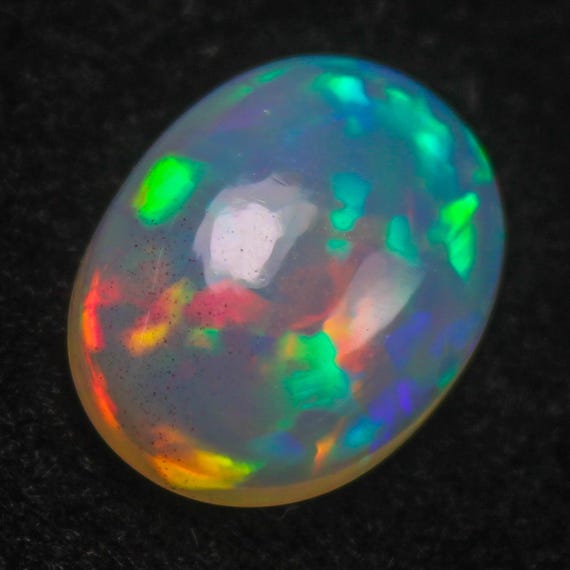 Natural Ethiopian Opal Cabochon: Multi Fire Oval Gemstone (2.50 Carat)
