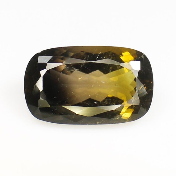 Greenish Yellow Tourmaline Gemstone: Natural Cushion Cut, 27.35 CTS