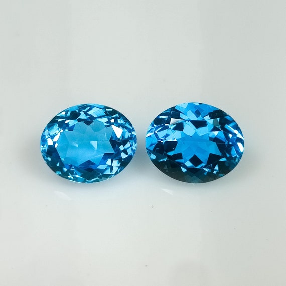 Blue Topaz Pair Gemstone Oval Shape Pair Faceted, 8.80 Cts Pair, 11x9x6mm ,Blue Color ,Loose Gemstone Making For Jewelry Gift For Love