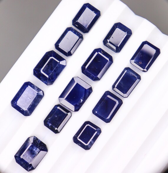 Faceted Emerald Cut Blue Sapphire: Natural Gemstone for Jewelry Making