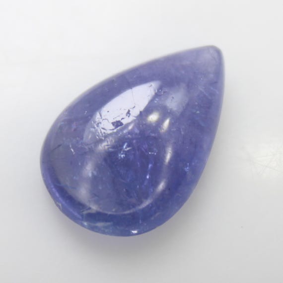 Natural Tanzanite Pear Cabochon: Loose Purplish Blue Gemstone, 6.65 Carat