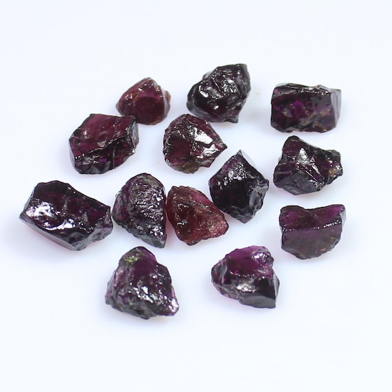 Natural Purple Garnet Rough Lot For Cutting And Making Between 4-14 mm Size From Mozambique Bulk Purple Garnet Raw Lot Small To Medium Size