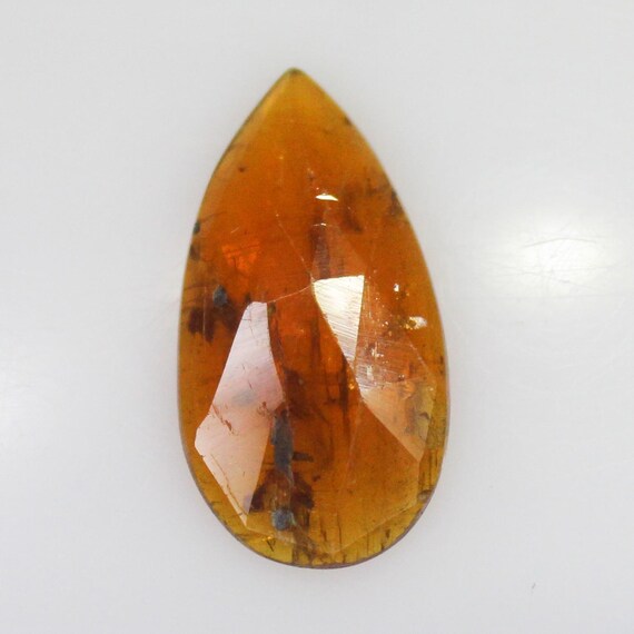 Natural Faceted Orange Kyanite Piece In Pear Shape 6.00 Carats 20x10x3 mm Size