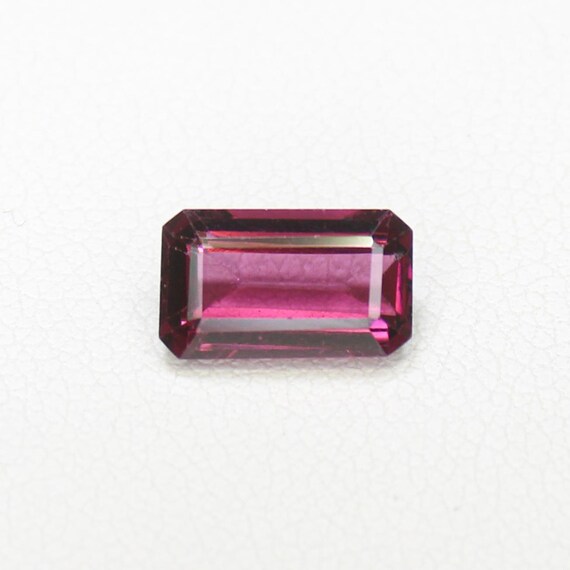 Pink Rhodolite Garnet: Faceted Rectangle Loose Gemstone (9x5x4 MM, 2.15 Cts