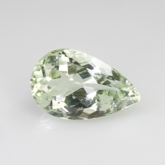 Faceted Green Amethyst Pear Shape: 4.65 Carat Gemstone