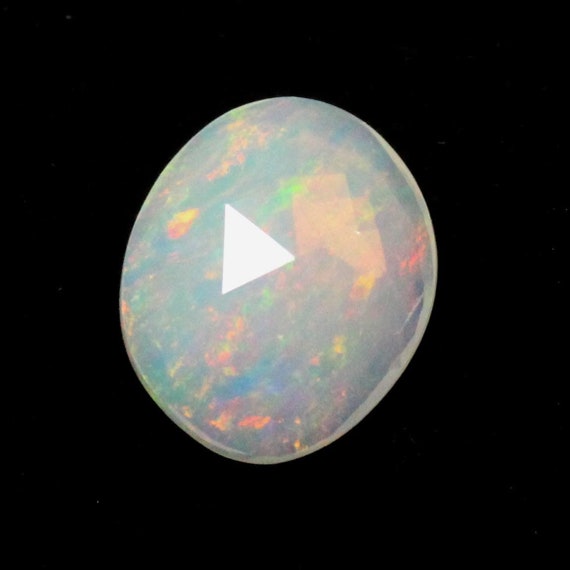 Natural Ethiopian Opal Slice: Rose Cut Gemstone (16x13x4 MM)
