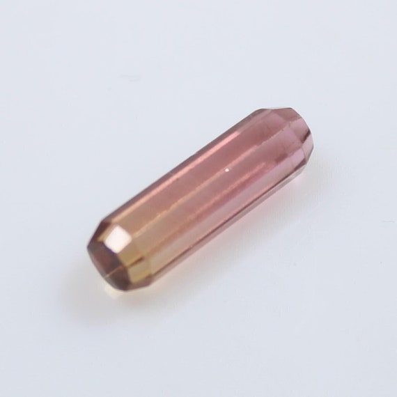 Faceted Watermelon Tourmaline Tube: Natural Gemstone for Jewelry (13x4 MM)