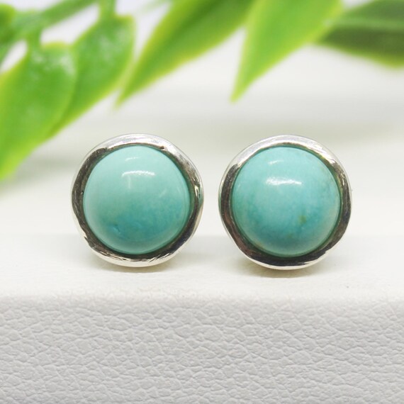 Natural Blue Tourquise Vintage Earring With 925 Sterling 2.80 Grams December Birthstone