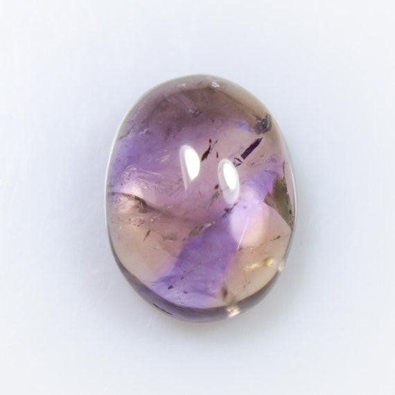 Natural Ametrine Cabochon: Oval Bi-Color Quartz Gemstone, 12 ct