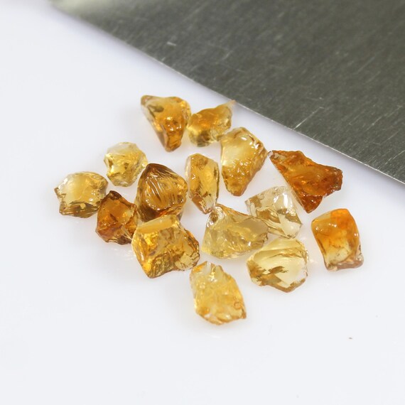 Natural Yellow Citrine Rough Lot: Raw Gemstone Crystals, 13.00 Cts