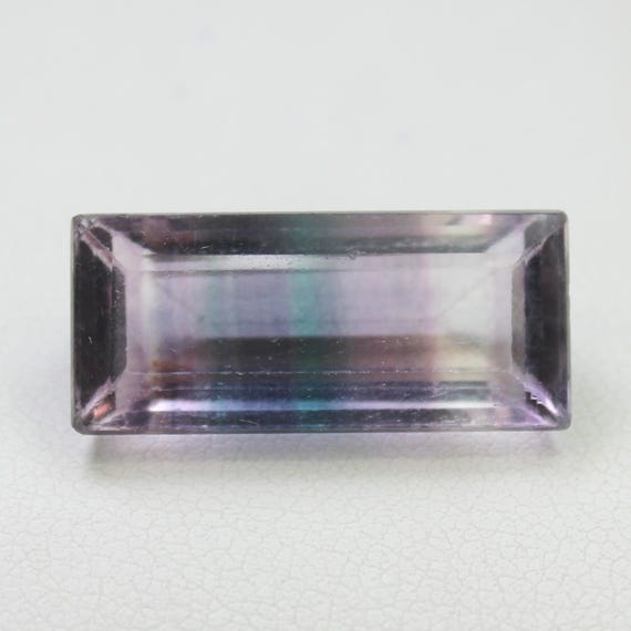 Natural Faceted Multi Colour Fluorite Gemstone : Baguette Shape, 14.85 Carat (21x9x8 MM)