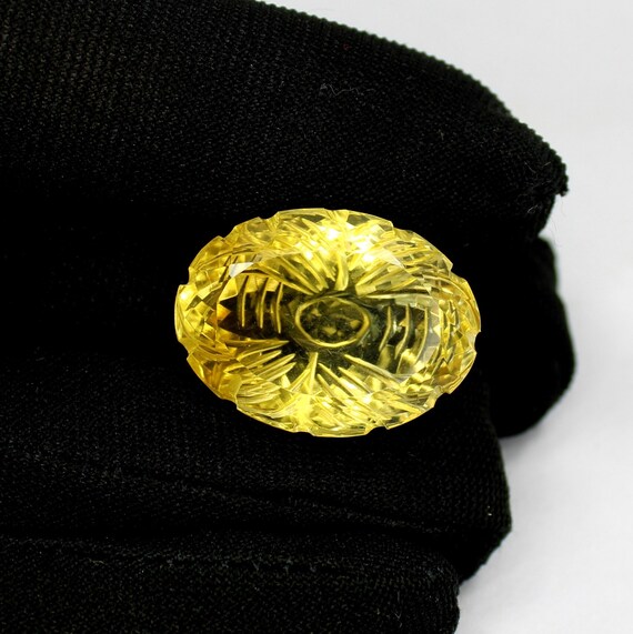 Natural Citrine Carving,Amazing Yellow Citrine Carving 28.10 Ct Piece,Beautiful Oval Citrine Carving,Amazing Quality 22.50x17 MM