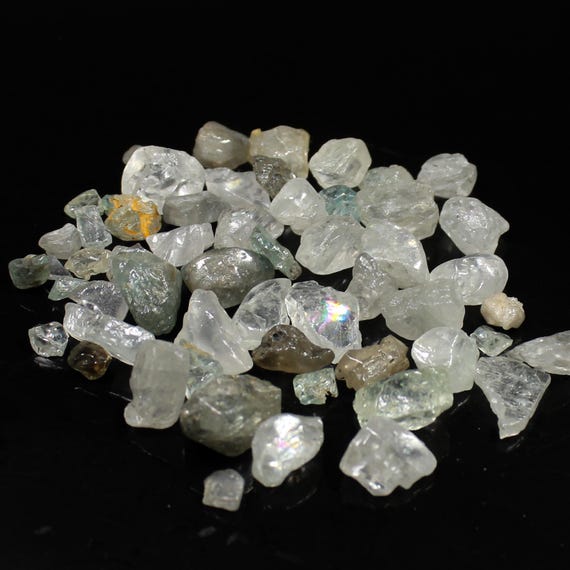 Natural White Zircon Rough Lot: 4-14mm Gemstone for Cutting