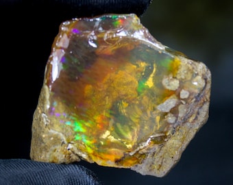 AAA+++ Opal, Specimen Opal Raw, Natural Ethiopion Opal Raw, Rainbow Fire, Opal Rough 38x35x15 mm, 136.60 CTS