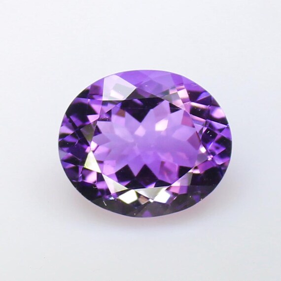 Natural Purple Amethyst Gemstone: AAA+ Oval Faceted Stone (14x12x7 mm, 6.70 CT)