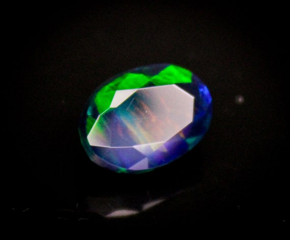 2.70 Cts Genuine Natural Black Opal Multi Fire Oval Shape Faceted Gemstone 11x8x6 MM