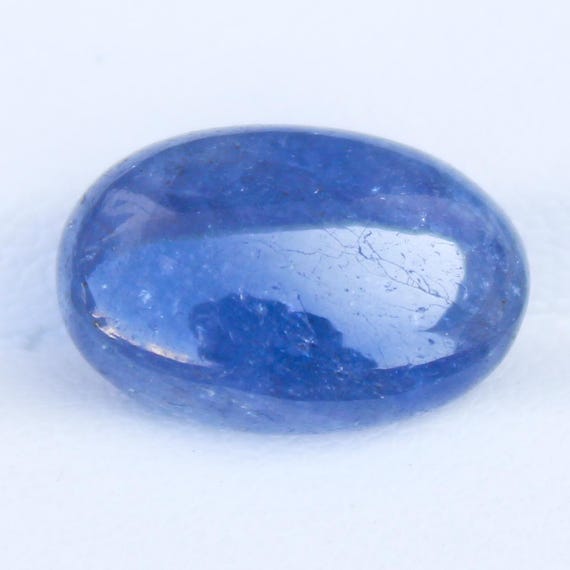 Natural Tanzanite Oval Cabochon: Loose Purplish Blue Gemstone, 7.90 Carat