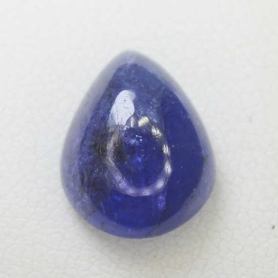 Natural Tanzanite Pear Cabochon: Loose Purplish Blue Gemstone, 6.15 Carat
