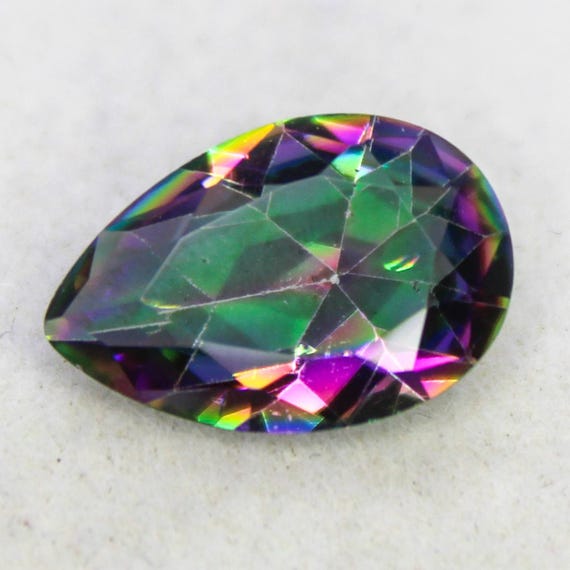 Faceted Mystry Quartz Gemstone: Rainbow Quartz Loose Gems 2.20 Carat (12x8x5 MM)