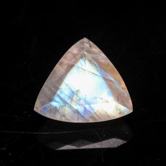 Faceted Rainbow Moonstone Trillion Cut Gemstone: 5.30 Carats
