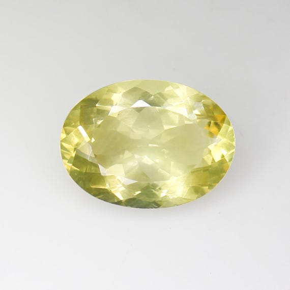 Faceted Yellow Citrine Gemstone: Oval Jewelry Making Stone, 8.95 Carats