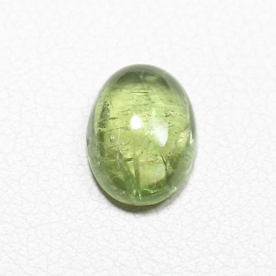 Green Tourmaline Cabochon: Oval Gemstone for Jewelry Making, 1.90 Carats