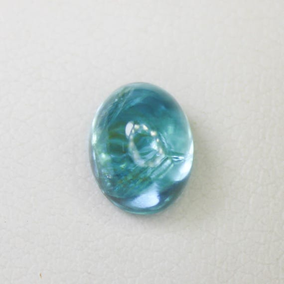 Natural Blue Apatite Cabochon: 2.00 Carat In Oval Shape Gemstone, 8x6x5 mm