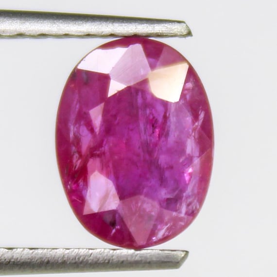 Natural Pink Ruby Faceted Gemstone: (8x6x2 mm 1.10 Carat) Jewelry Making Stone
