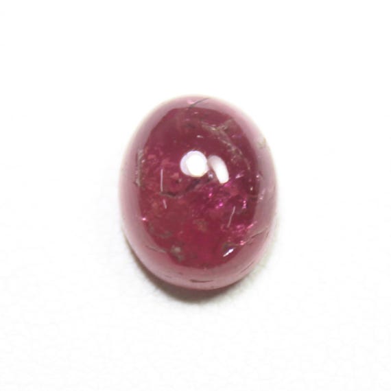 Pink Tourmaline Cabochon: Oval Gemstone for Jewelry Making (3.20 Carats, 9x8x5 mm