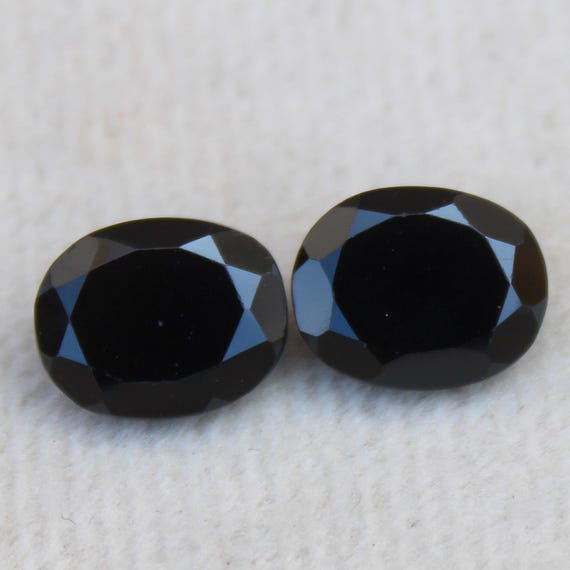 Black Spinal Oval Shape Spinal Pair Gemstone: Faceted Jewelry Making (10x8x4 MM, 6.60 CTS )