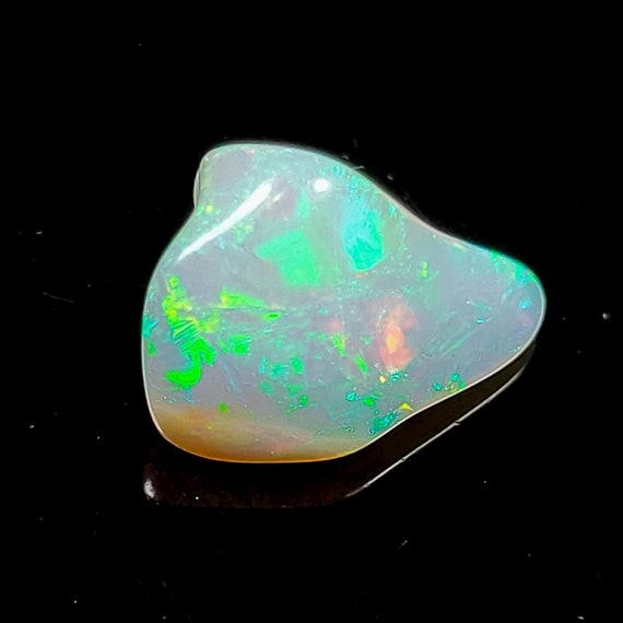Natural Fire Opal Tumble, White Ethiopian Opal Tumble, 1.25 Carats, 12x9x5 MM Polished Opal, Loose Gemstones, October Birthstone