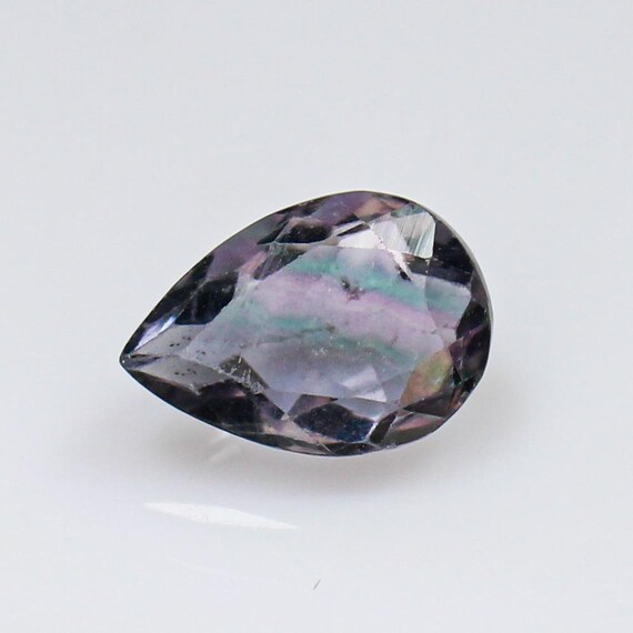 Multi Fluorite Faceted Pear Shape, Natural Fluorite, Loose Gemstone ,12x9x6 MM, Weight - 4.80 Carats , Making For Jewelry, Pendent, Ring.