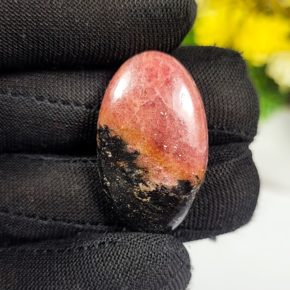 AAA+ Quality Natural Rhodonite Cabochon Gemstone 34.75 Ct. Wonderful Designer Rhodonite Oval Shape 30x18x5 MM Loose For Jewelry