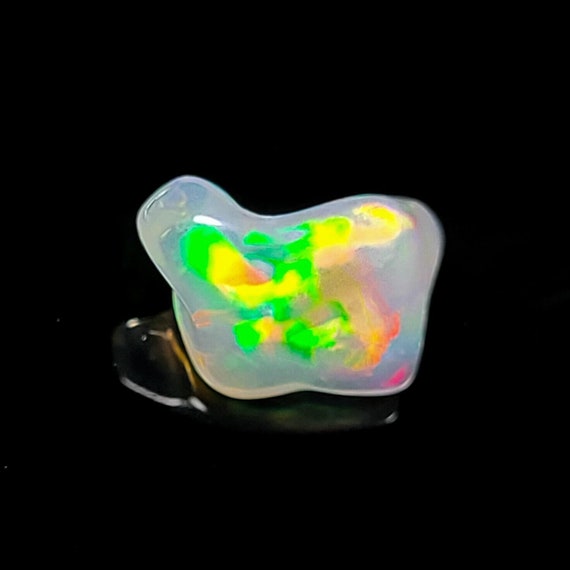 White Ethiopian Opal Tumble, Natural Welo Fire Opal Tumble 2.00 Carats, 17x7x5 MM Polished Opal, Loose Gemstones, October Birthstone