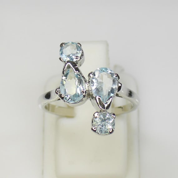 Natural Blue Topaz Vintage Ring With 925 Sterling Silver Available With All U.S Sizes