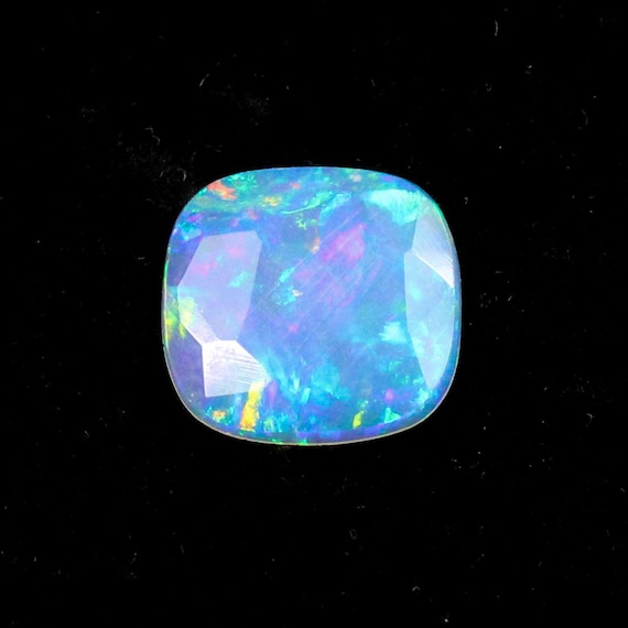 Natural Ethiopian Opal Slice: Cushion Rose Cut Gemstone (12x12x2MM, 1.80 Cts)