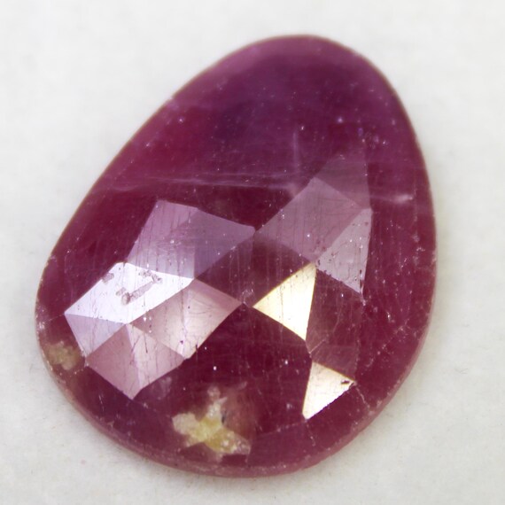 Genuine Ruby Rose Cut Gemstone: 22X17X4 mm Pink Jewelry Making Stone