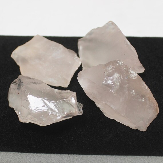 Raw Pink Rose Quartz: 124.50 Carats, 25-30mm, Jewelry Making (4 Pieces)
