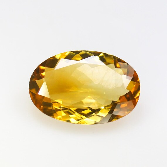 Natural Yellow Citrine Gemstone: Faceted Oval Cut, 7.50 CTS