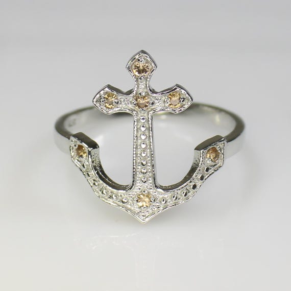 Natural Orange Garnet Cross Ring With 925 Sterling Silver With All U.S Sizes