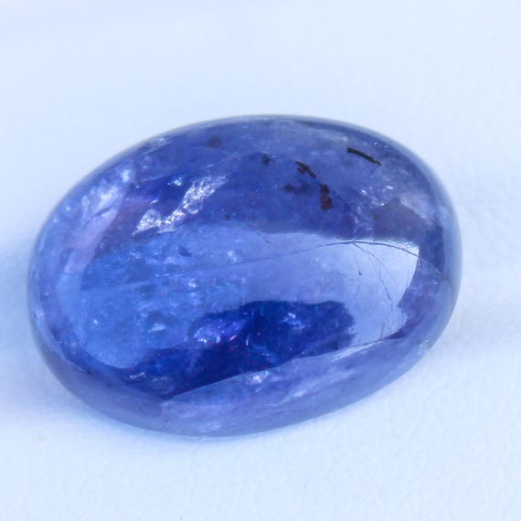 Natural Tanzanite Oval Cabochon: Loose Purplish Blue Gemstone, 13.55 Carat
