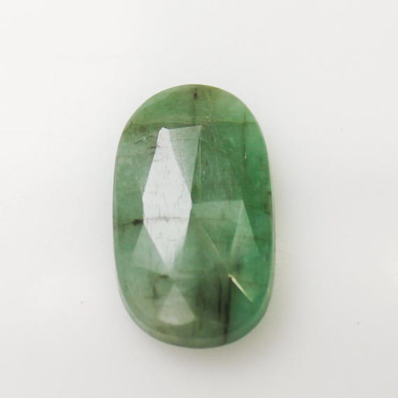 Natural Faceted Rose Cut Green Emerald Gemstone: 6.15 Carat Fancy Cut