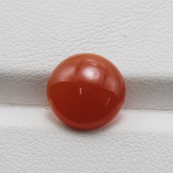 Natural Orange Carnelian Cabochon: Round Shape Gemstone 2.80 Carat 10x10x4 mm Size
