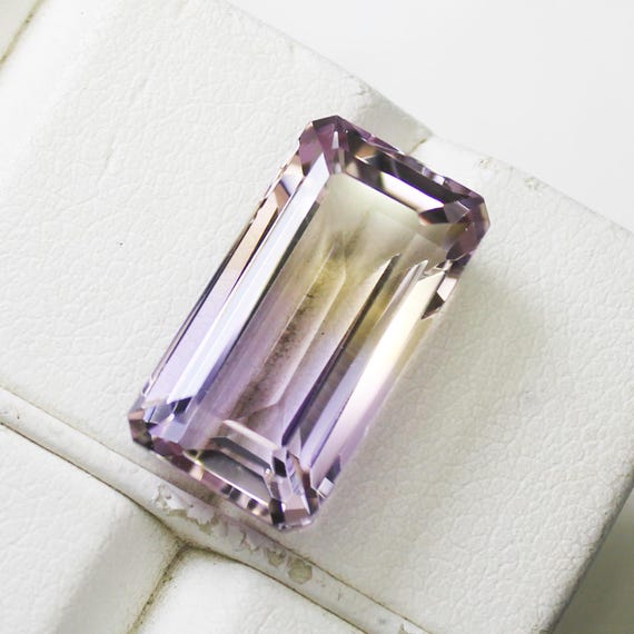 Natural Bio Ametrine Gemstone: 9.15 Carat Square, 17x9x7 mm