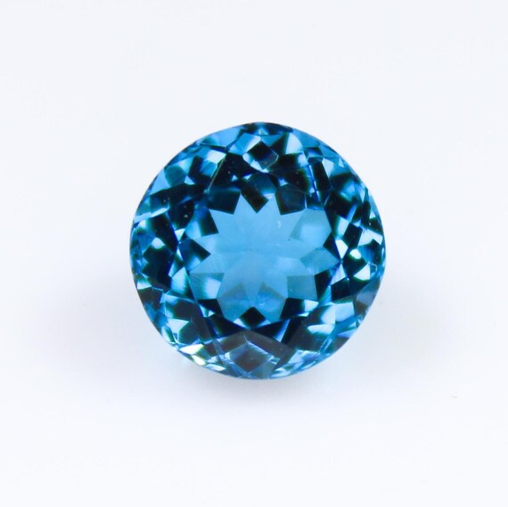 Blue Topaz Gemstone, Round Shape Faceted, 4.35 Cts Topaz, 9x9x6mm ,Blue Color ,Loose Gemstone Making For Jewelry Gift For Love