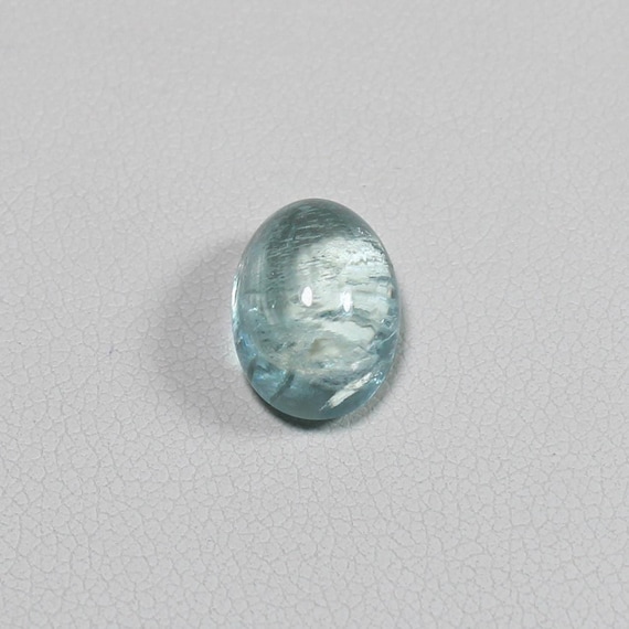 Natural Blue Aquamarine Cabochon: Oval Gemstone, 5.40 Ct (11x9x7 MM)